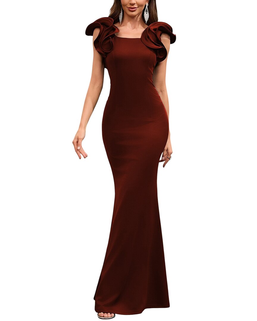 Gvibi Maxi Dress In Burgundy