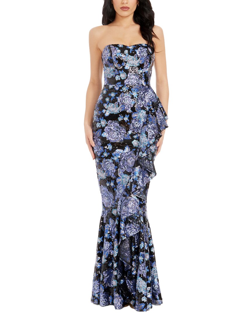 Dress The Population Paris Mermaid Gown In Multi