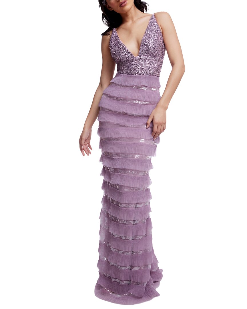 Dress The Population Shelley Mermaid Gown In Purple