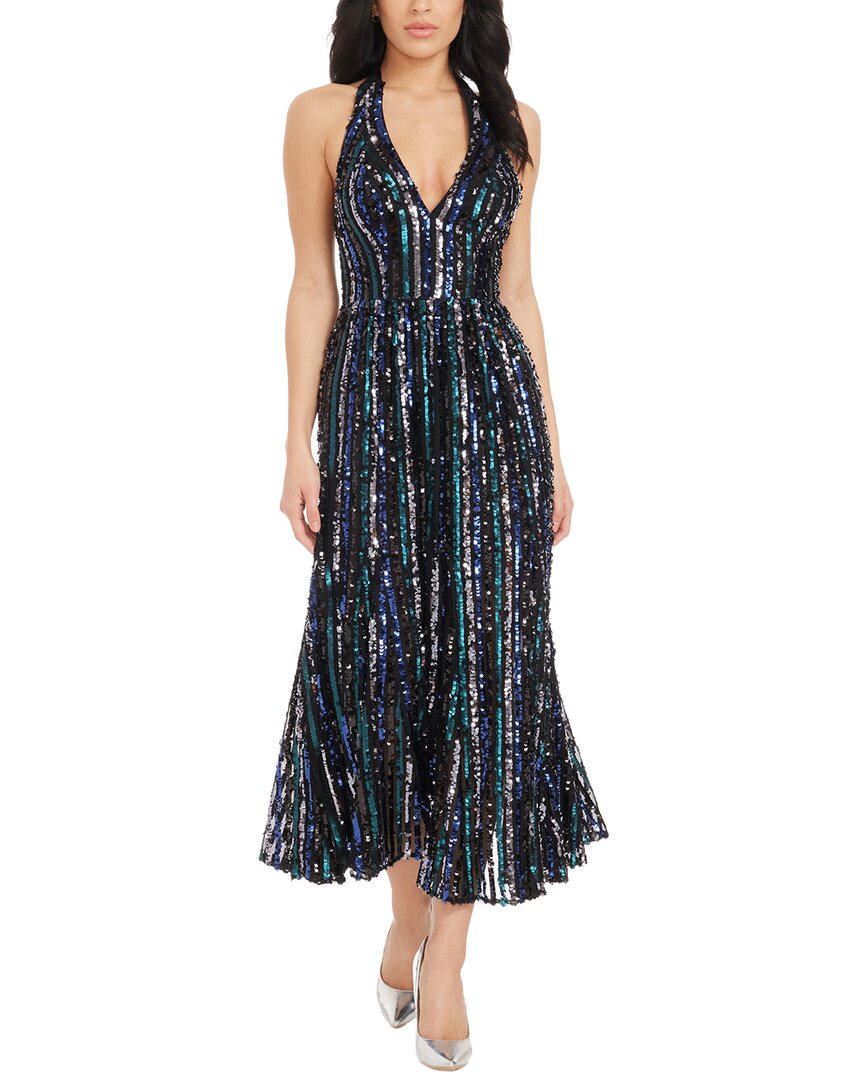 Dress The Population Sarai A-line Dress In Blue