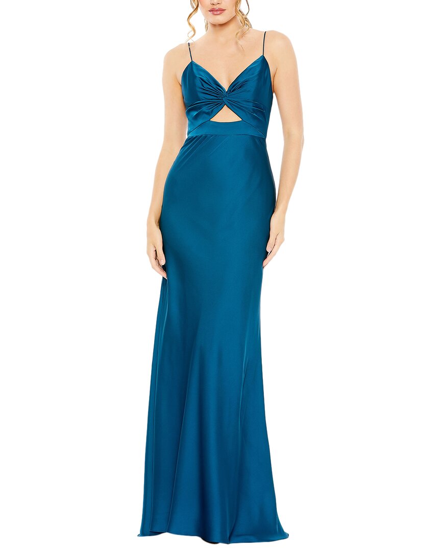 Mac Duggal Tie Front Dress With Keyhole Detail