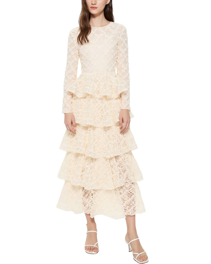 Amina Glam Midi Dress In Neutral