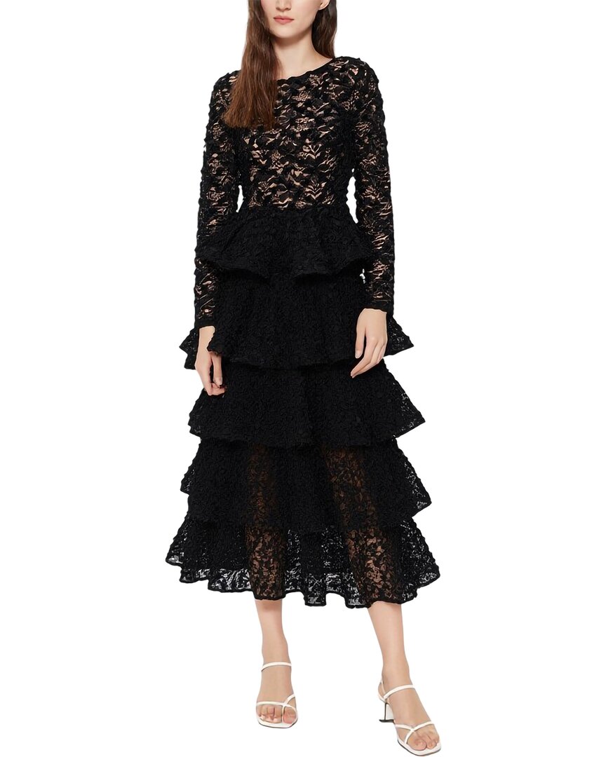 Amina Glam Midi Dress In Black