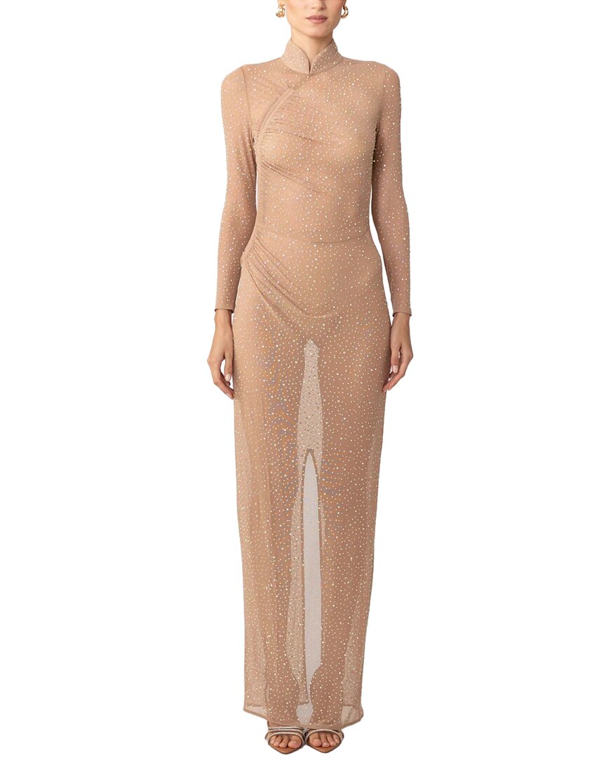 Sau Lee Kai Mesh Dress In Tan
