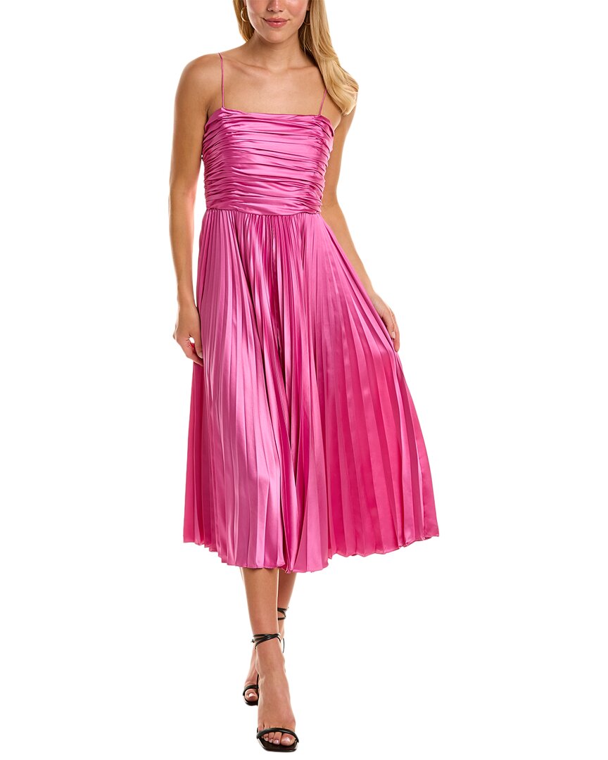 Shop Amur Heba Midi Dress In Pink