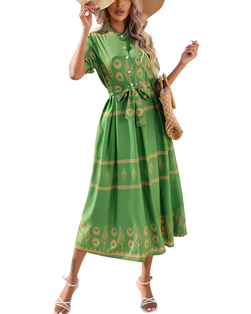 Vera Dolini Midi Dress In Green