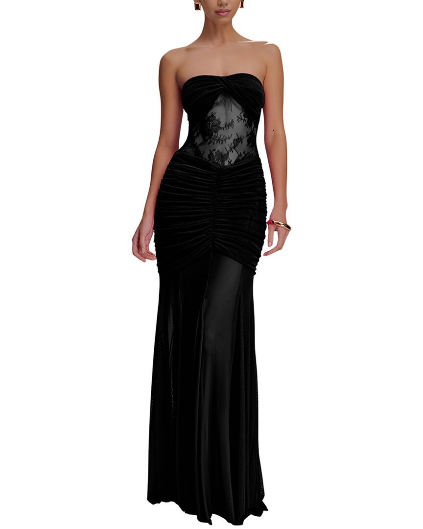 Monique Lagarde Solid Maxi Dress In Black
