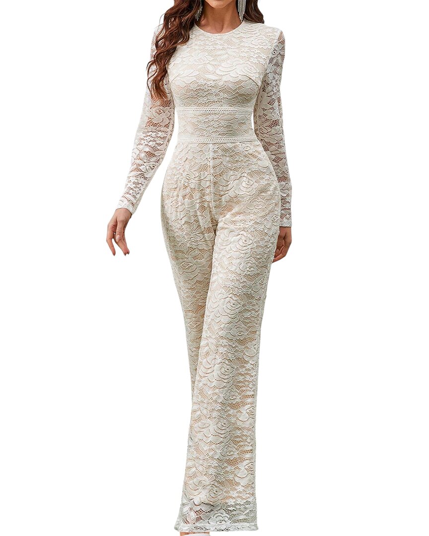 Amina Glam Jumpsuit In White