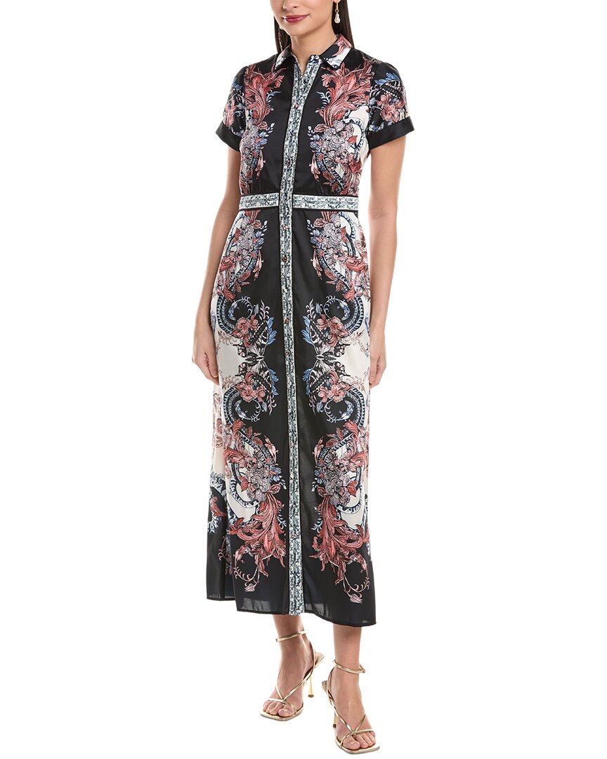 Marchesa Notte Marchesa Rosa Twill Shirtdress In Black