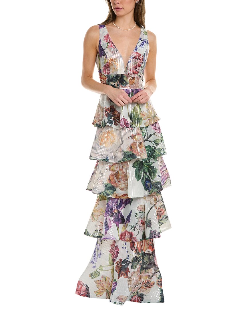 MARCHESA NOTTE TIERED GOWN