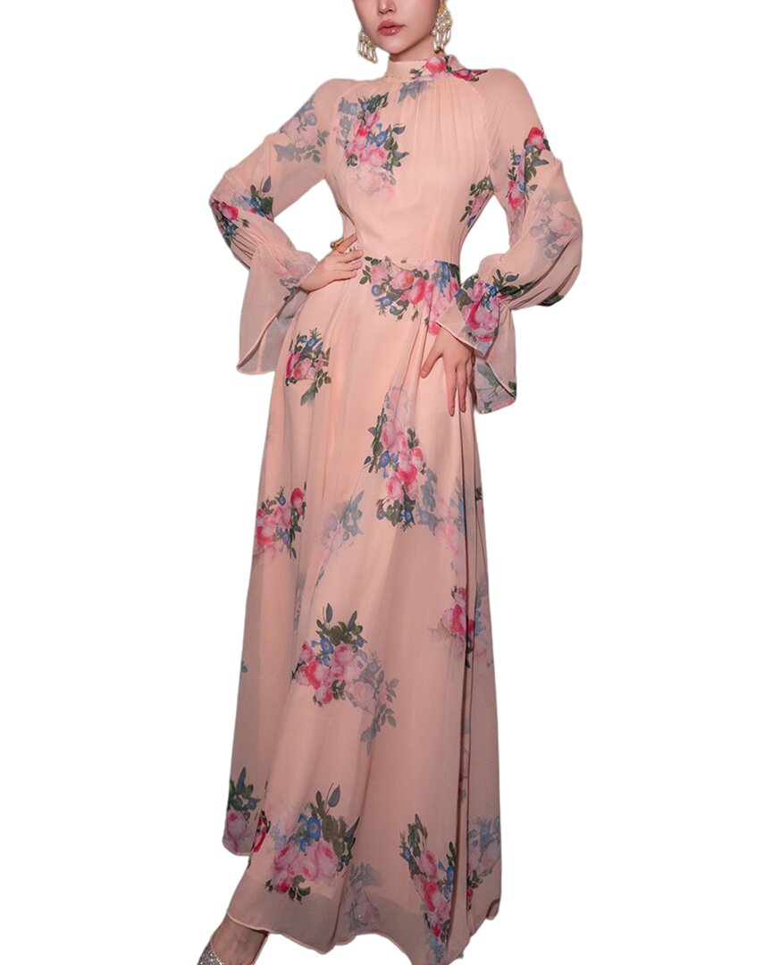 Burryco Pink Printed Maxi Dress Women's Pink 6 | eBay