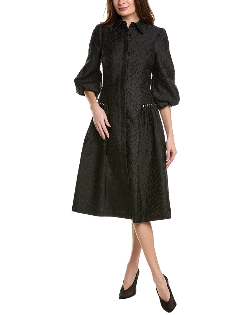 TERI JON BY RICKIE FREEMAN TERI JON BY RICKIE FREEMAN JACQUARD PEARL-TRIM SHIRTDRESS
