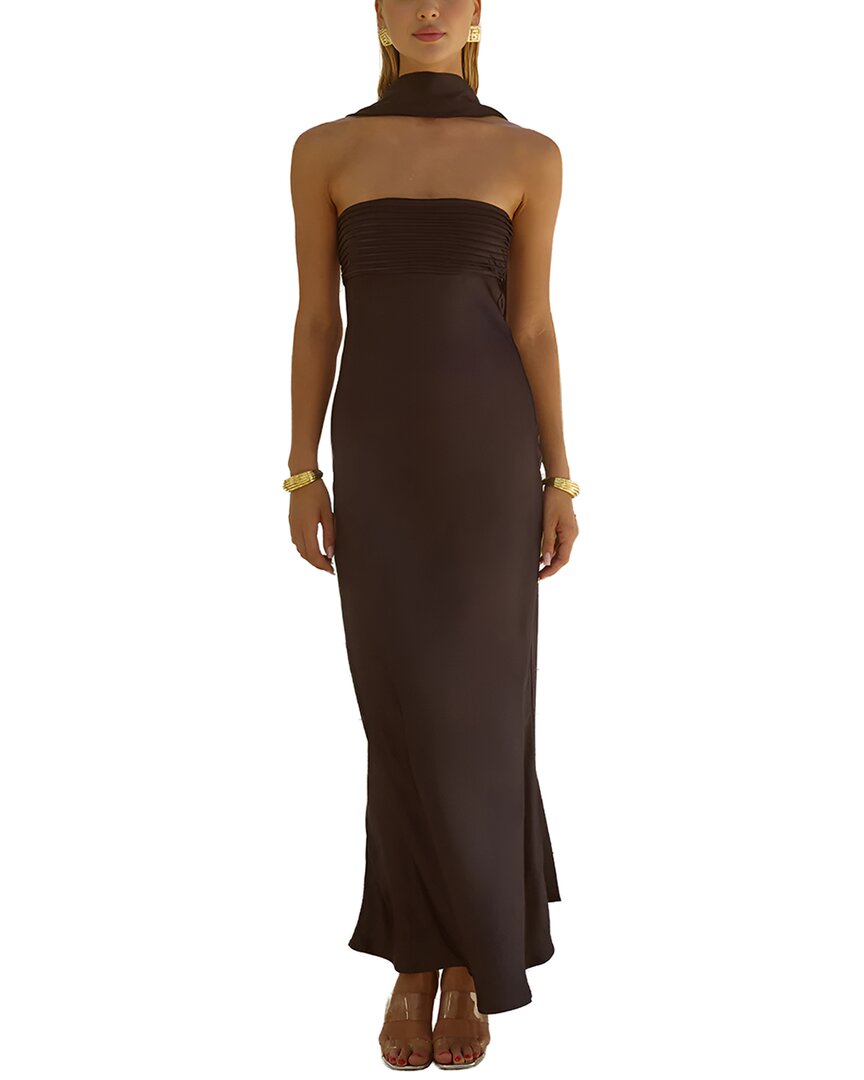 Deli S Solid Maxi Dress In Brown