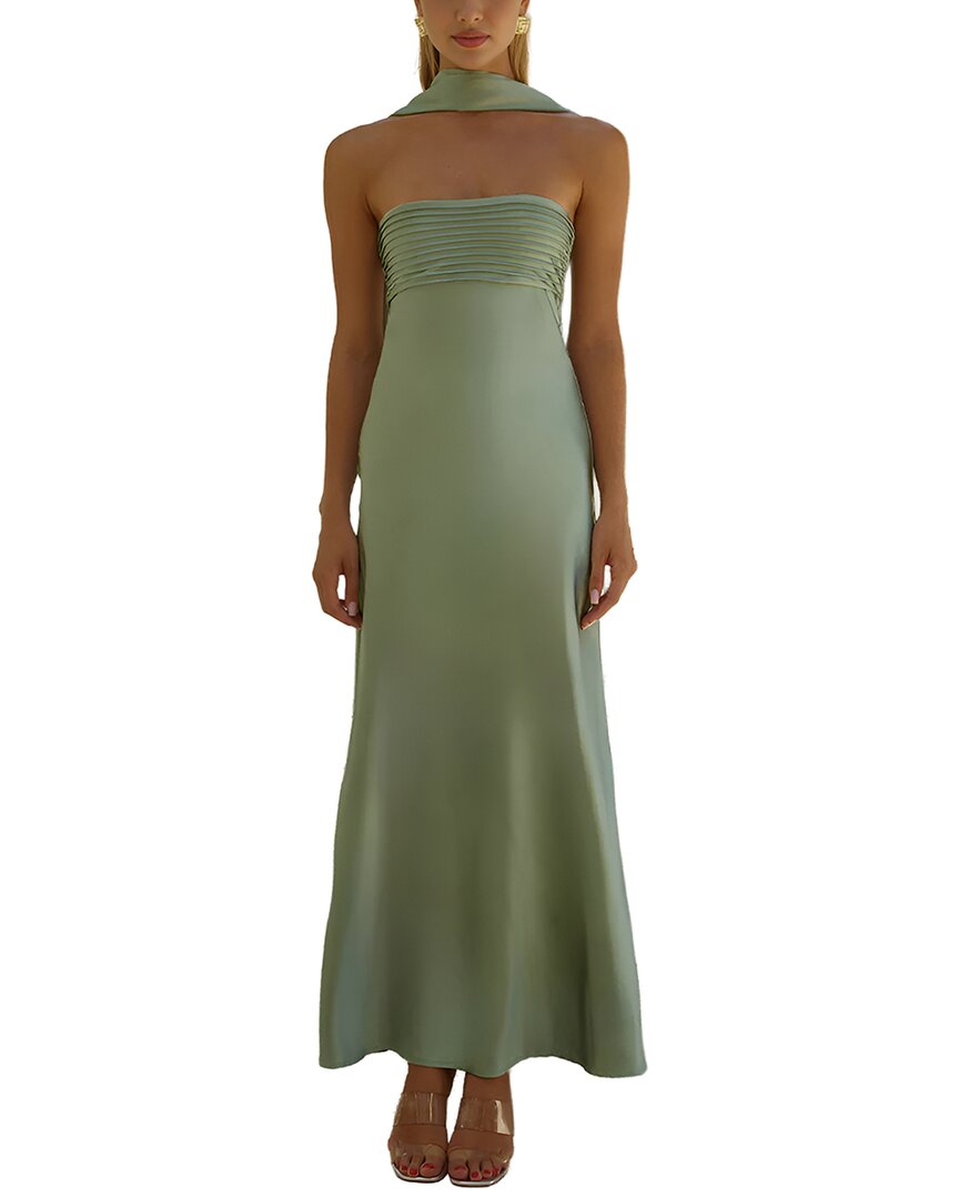 Deli S Solid Maxi Dress In Green
