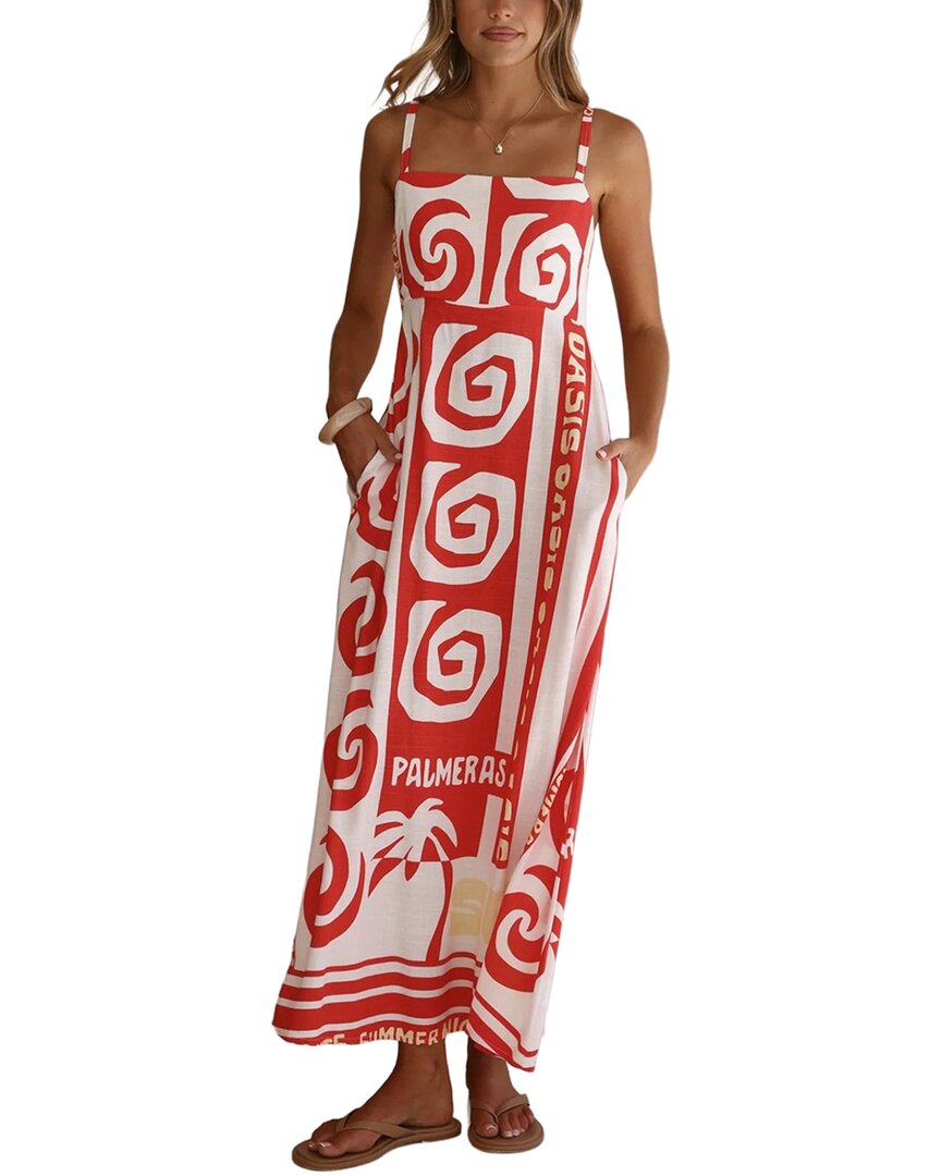 Oloey Printed Maxi Dress In Multicolor