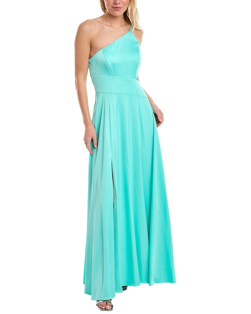 Aidan Mattox One shoulder Gown In Green ModeSens