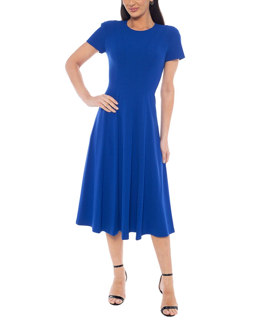 Oleg Cassini Midi Dress In Blue
