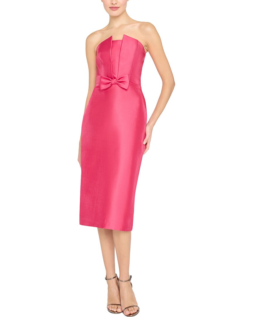 Theia Bridget Strapless Dress In Pink