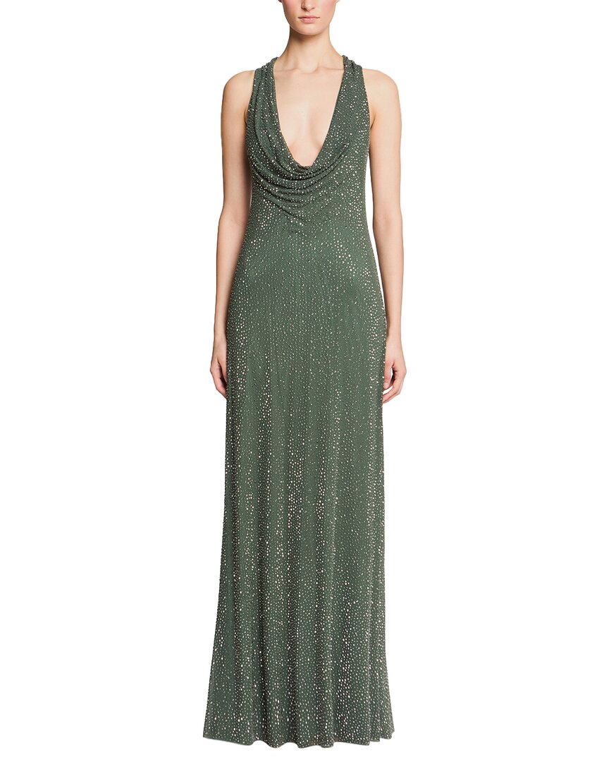 Halston Sunni Crystal Mesh Gown