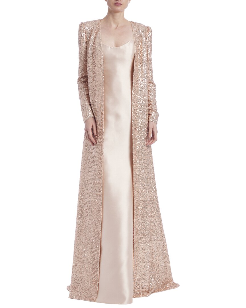 Badgley Mischka Women's Mikado Gown & Sequin Duster Set