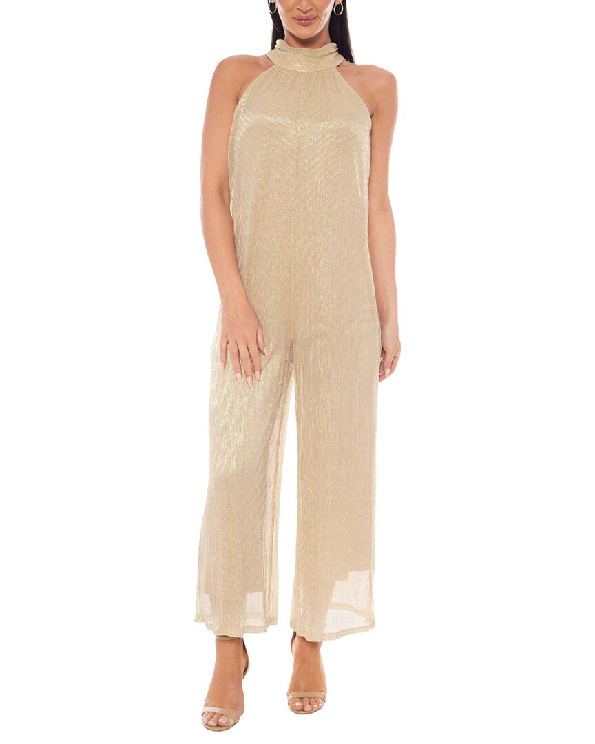 Marina Pleated Jumpsuit In Tan