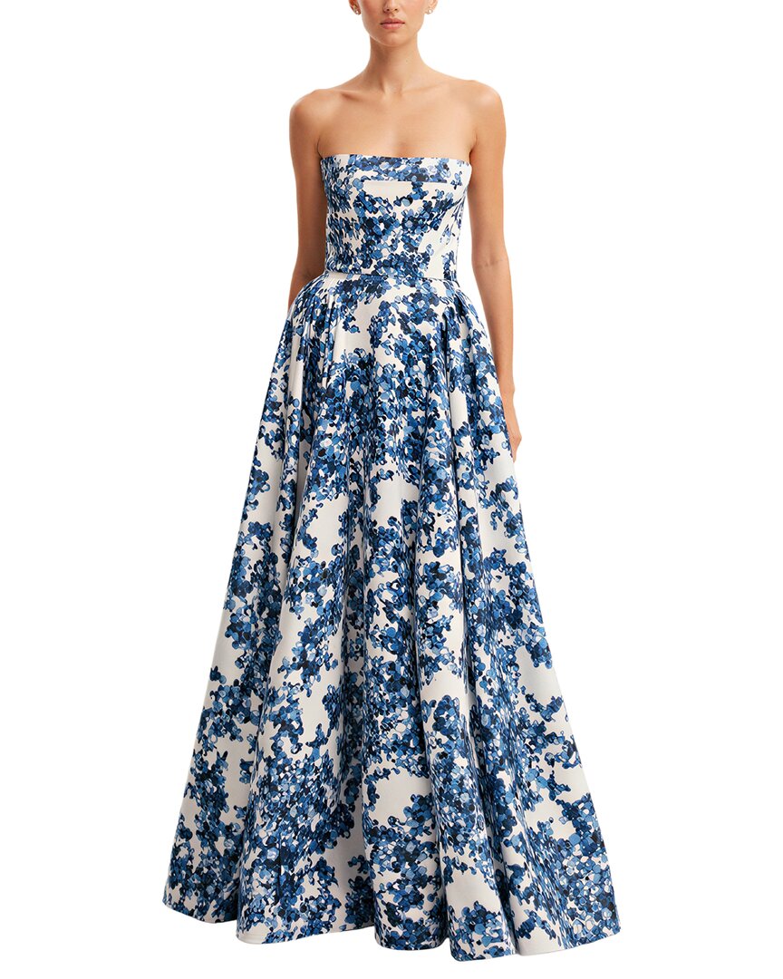 Homeyee Printed Maxi Dress In Blue