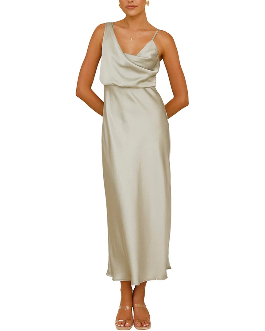 Oloey Delli.s One-shoulder Maxi Dress In Light Green