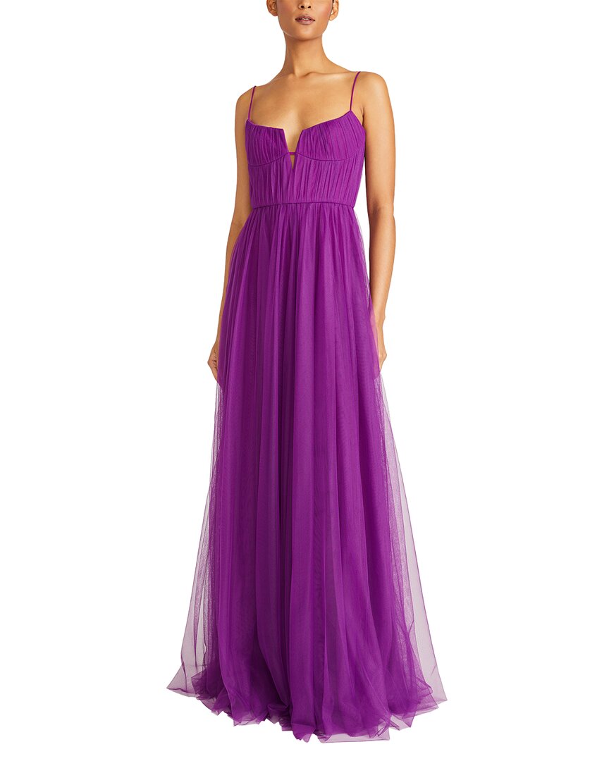 ml Monique Lhuillier Nyla Tulle Maxi Dress In Purple