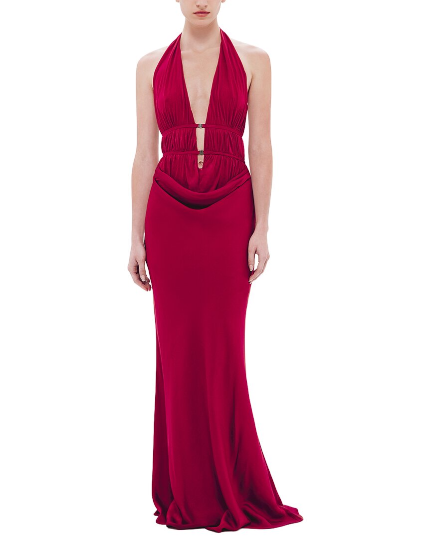 Misha The 'celine' Satin Dress In Red