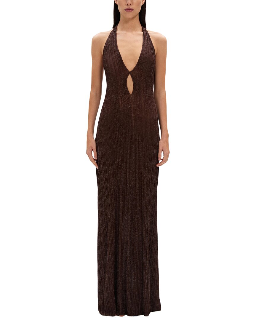 Misha The 'echo' Sleeveless Knit Dress In Brown