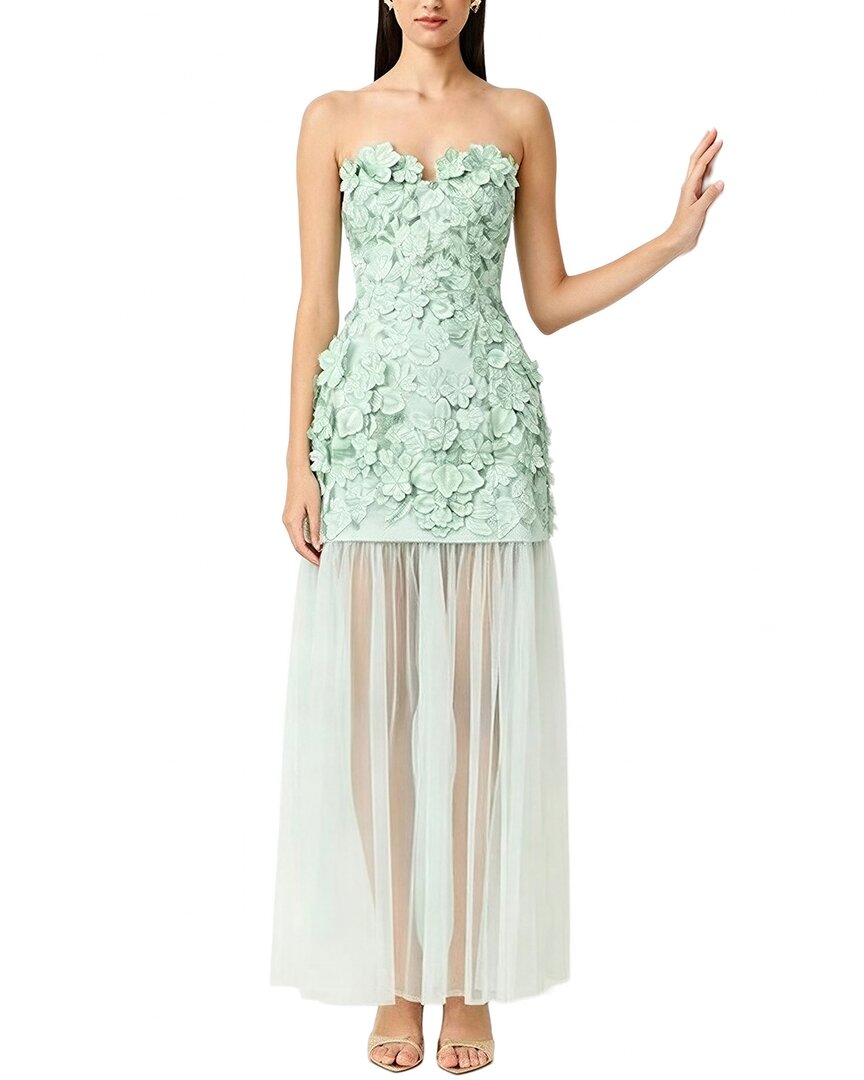 Mira Richi Embellished Maxi Dress In Green