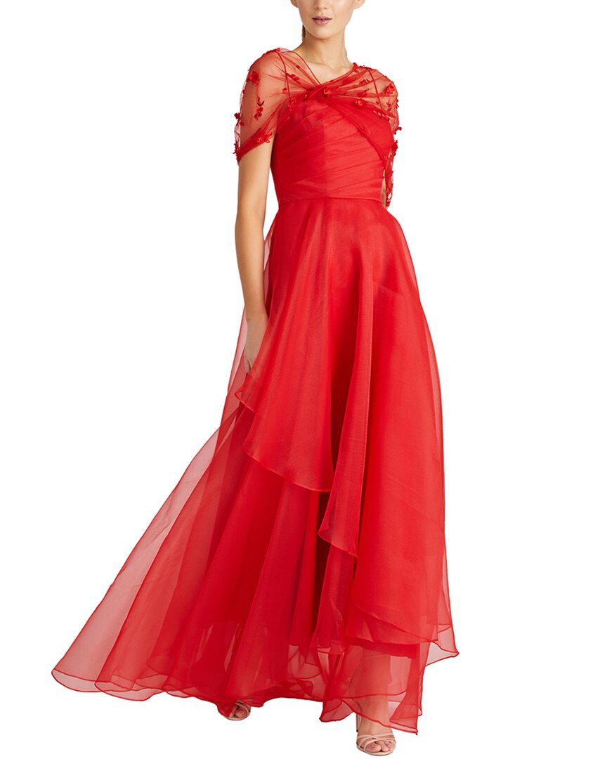 Theia Atlas Gown In 5621-poppy