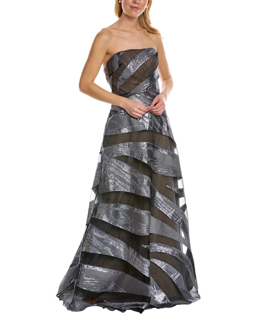 Shop Rene Ruiz Strapless Gown In Metallic