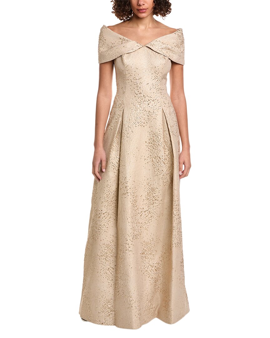 Teri Jon By Rickie Freeman Off-the-shoulder Gown In Metallic | ModeSens