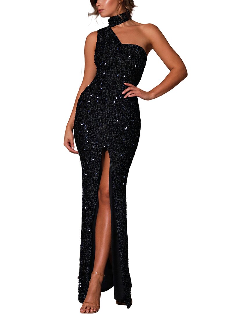 Homeyee Embellished Maxi Dress In Black