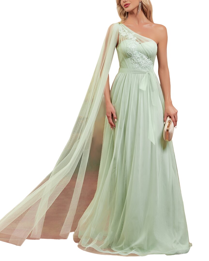 Vincent Embroidered Maxi Dress In Green