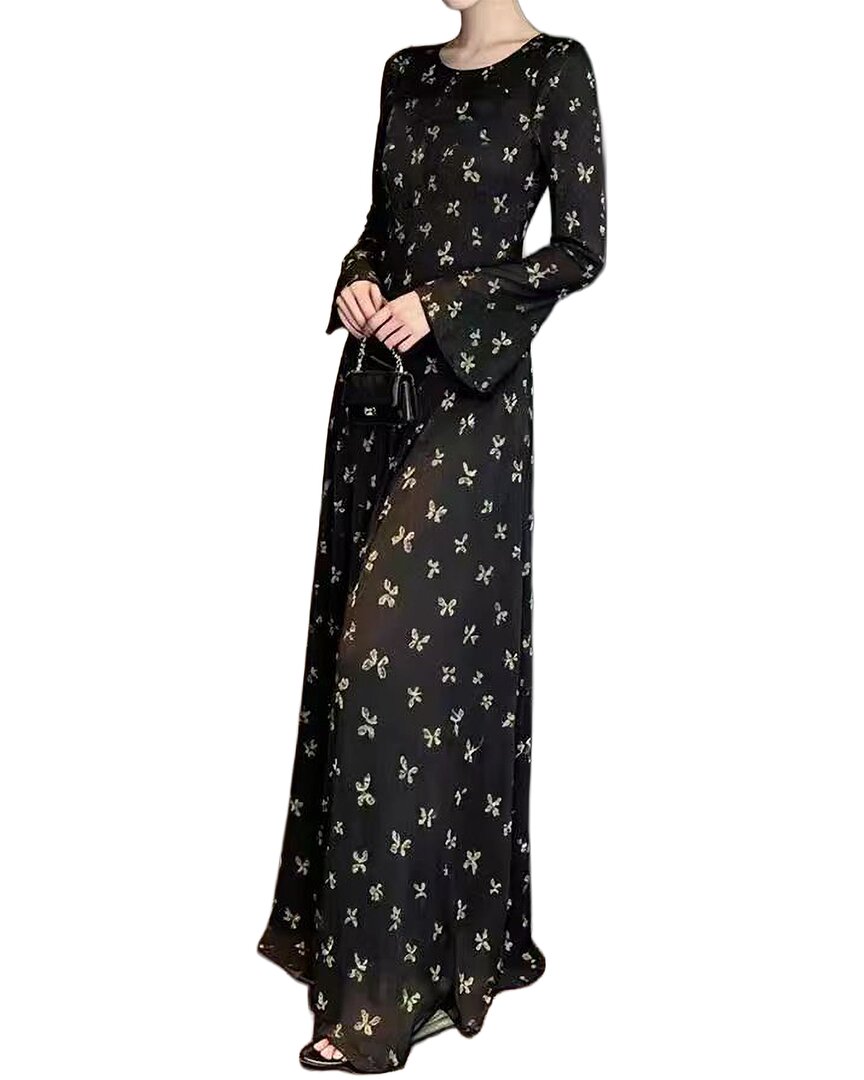 Brc By Burryco Printed Maxi Dress In Black