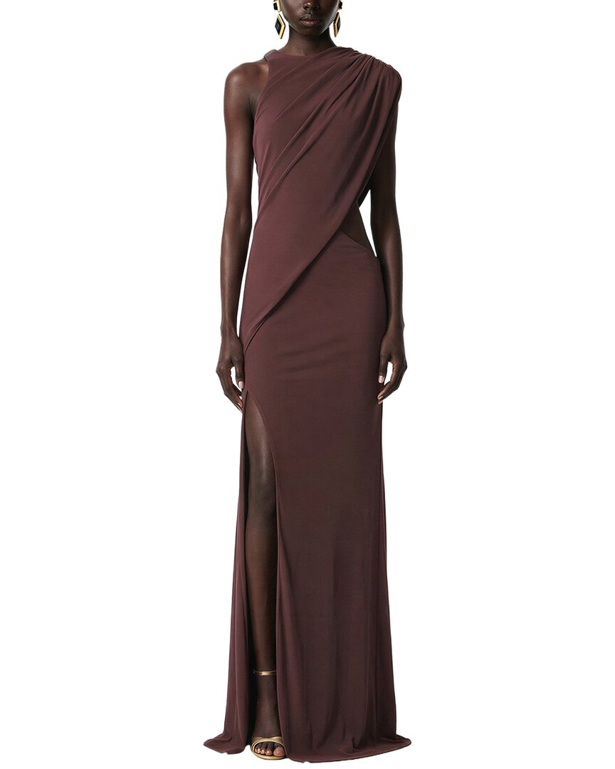 Alma King Solid Maxi Dress In Brown