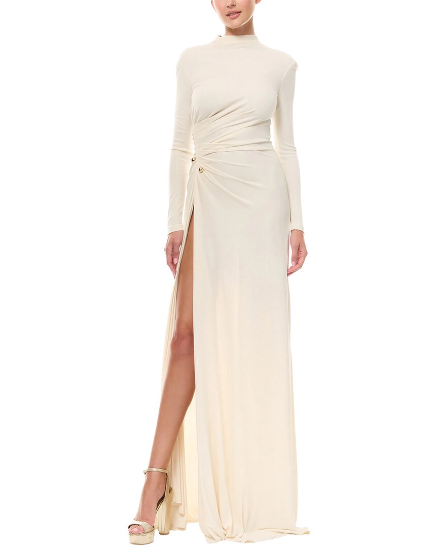 Alma King Solid Maxi Dress In White