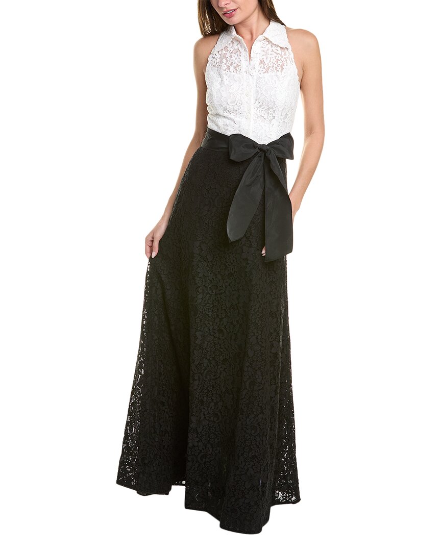 Shop Teri Jon By Rickie Freeman Halter Lace Gown In White