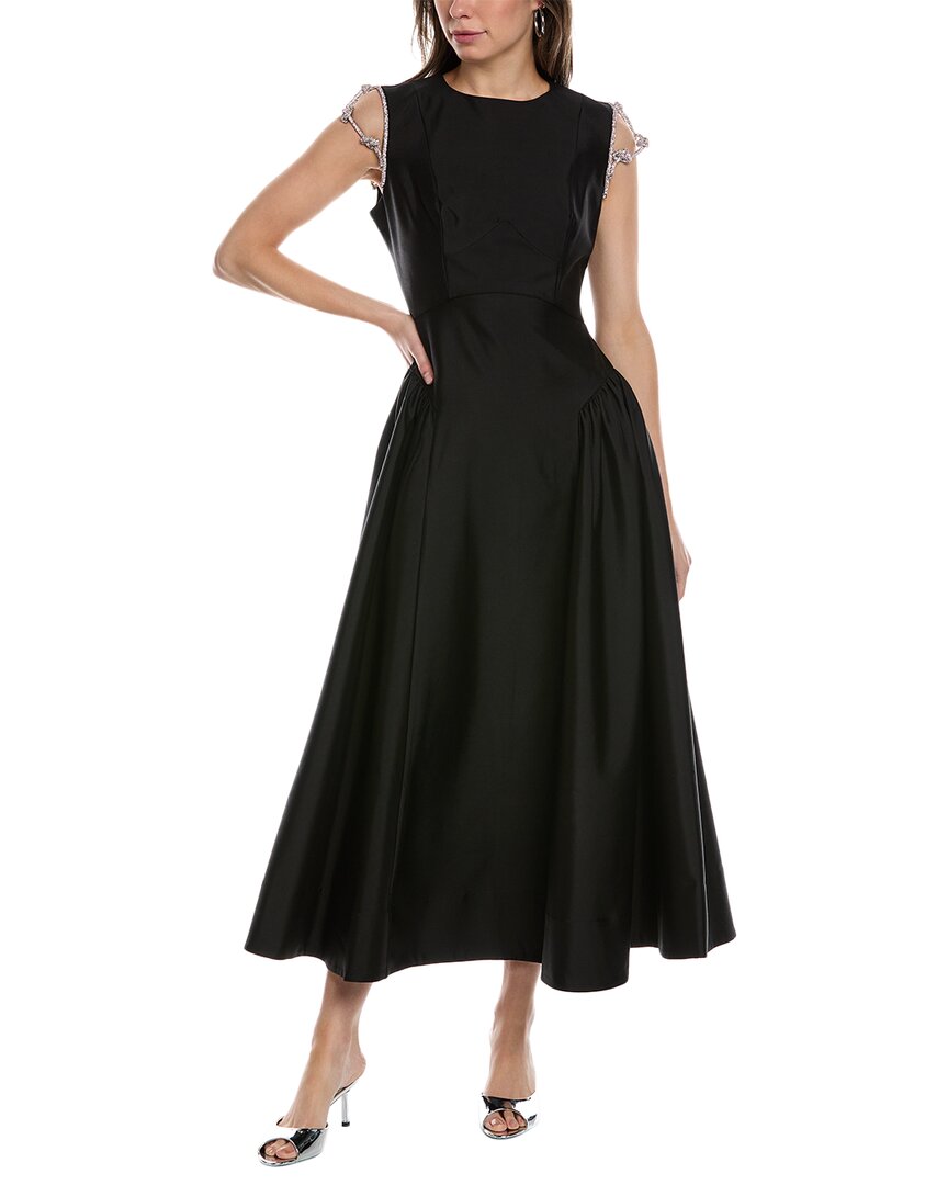 Shop Rachel Gilbert Bambi Silk & Wool-blend Dress In Black
