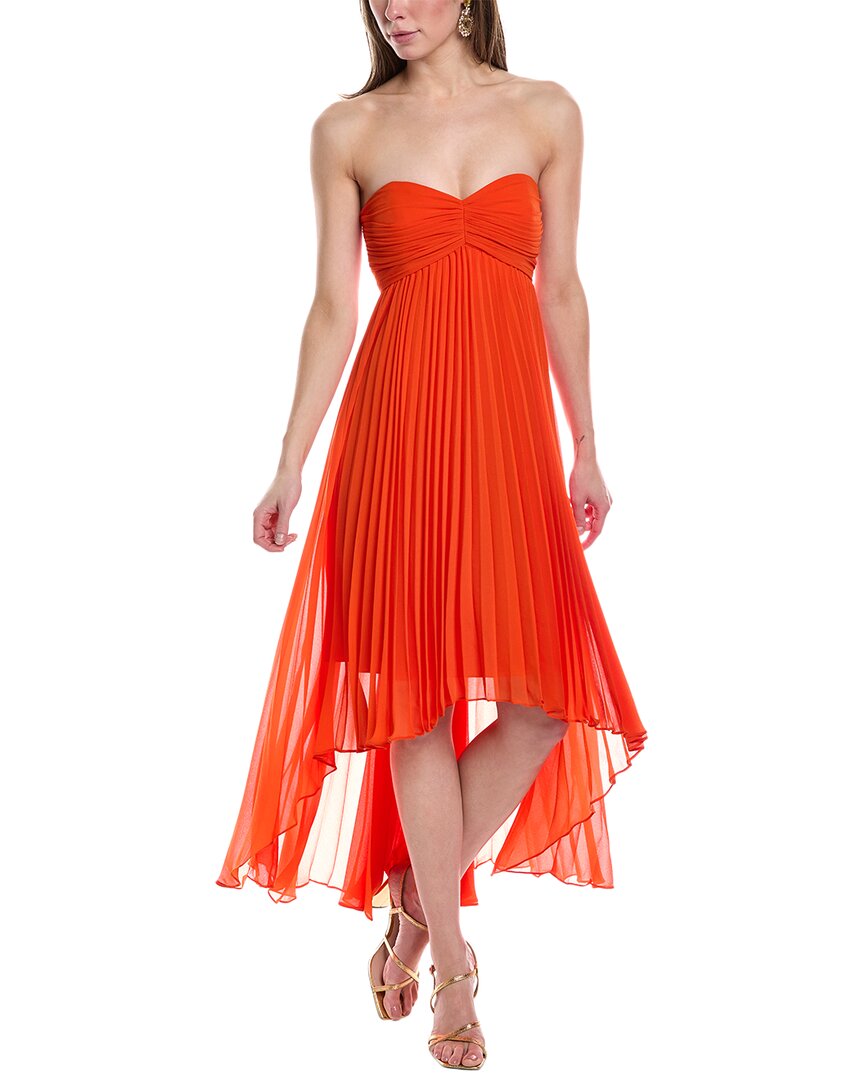 Shop Badgley Mischka High-low Dress In Orange