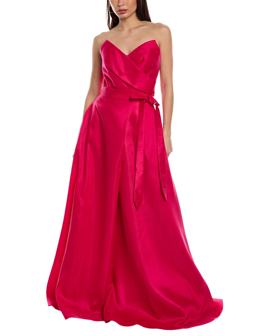 Shop Rene Ruiz Draped Gown In Pink