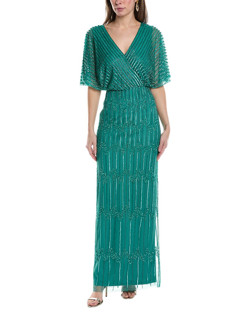 Shop Adrianna Papell 3/4-sleeve Lace Dress In Green