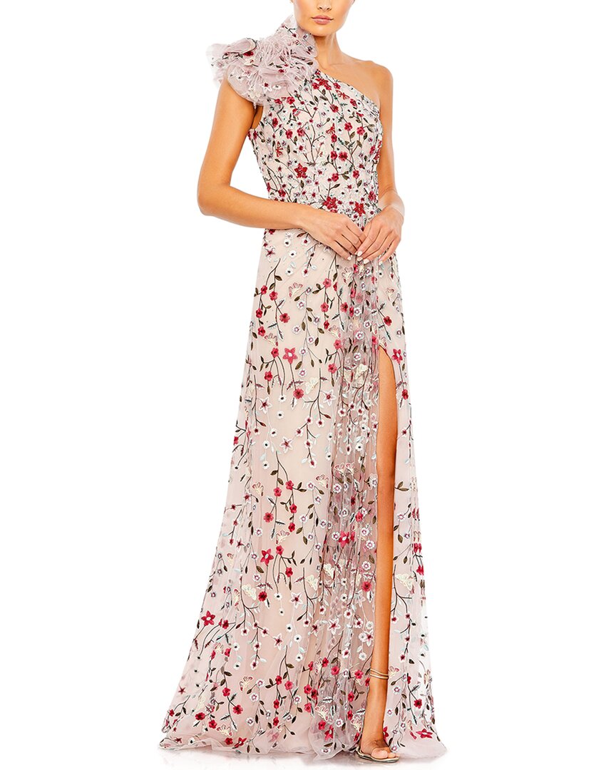 Shop Mac Duggal Embellished Ruffled One Shoulder A-line Gown