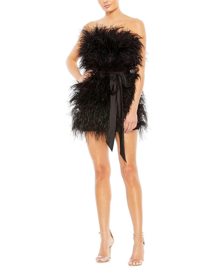 Shop Mac Duggal Feather Mini Dress