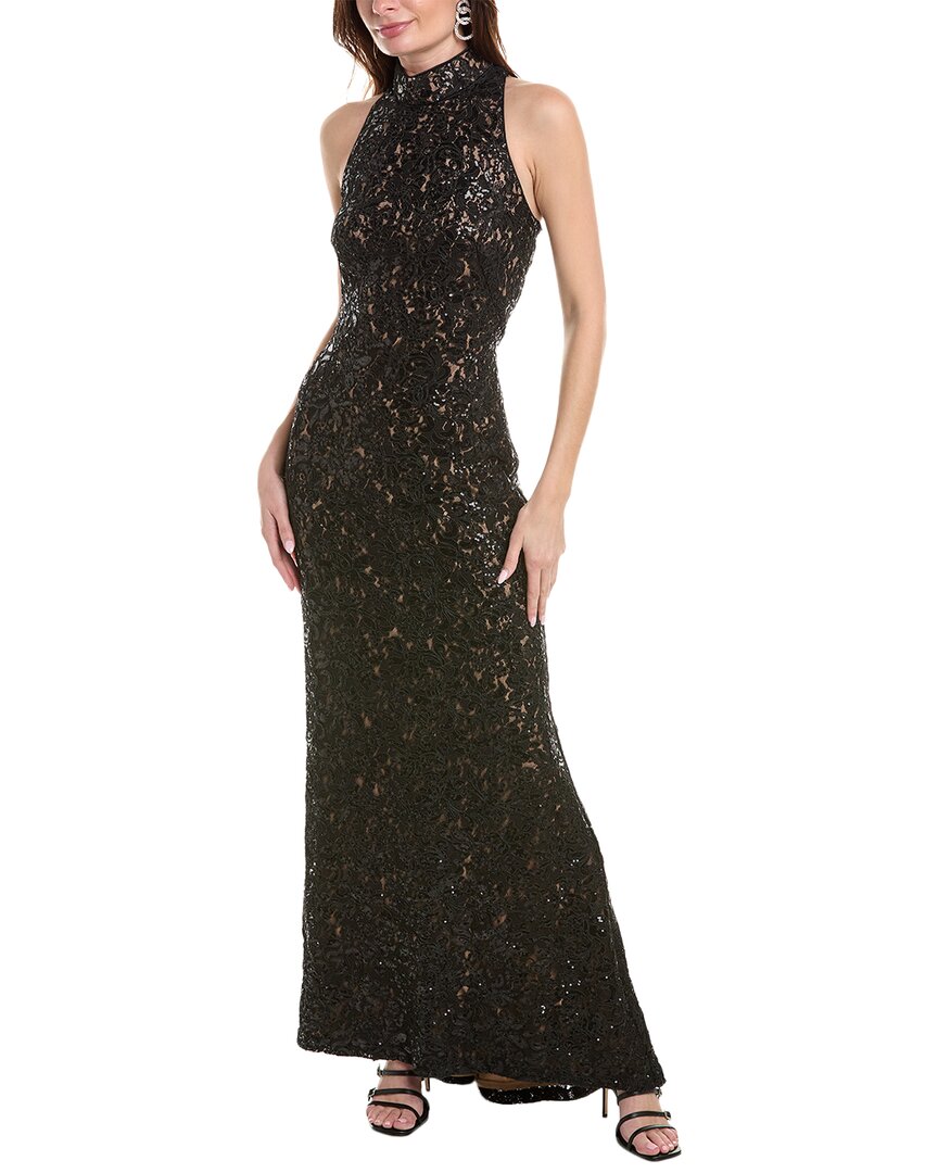 Shop Sho By Tadashi Shoji Embroidered Gown In Black