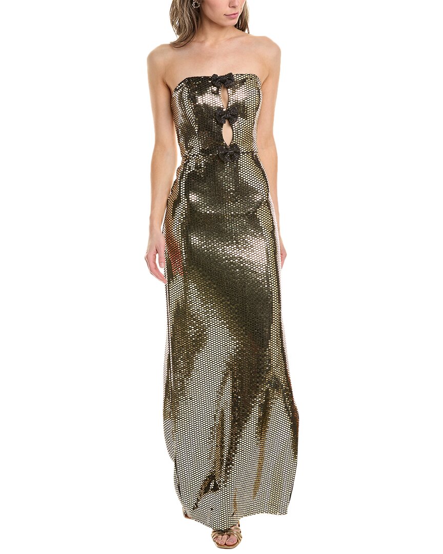 Shop Liv Foster Sequin Column Gown In Metallic