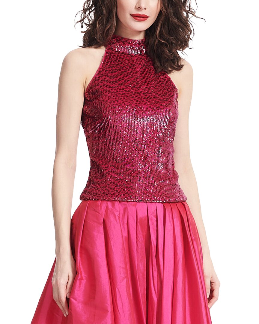 Emily Shalant Sequin Mock Neck Top