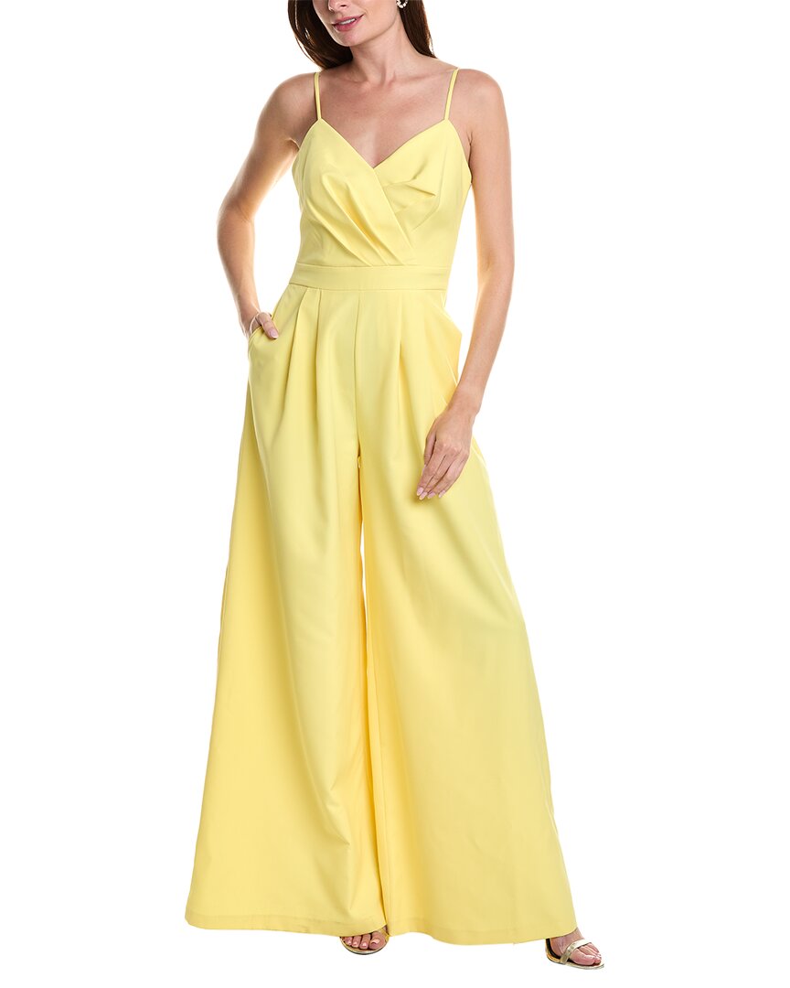 Shop Rene Ruiz Crepe Jumpsuit In Yellow